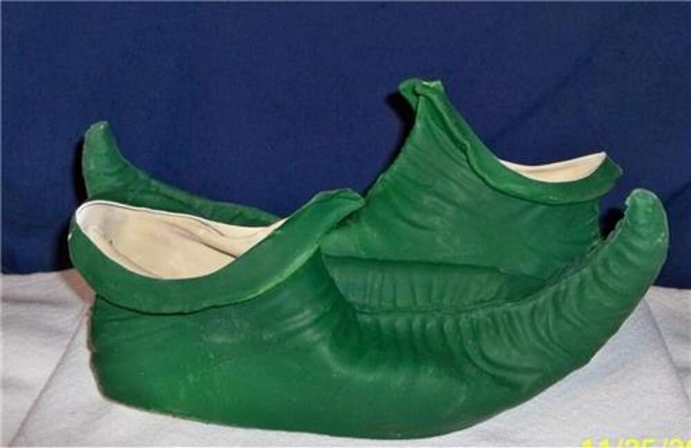 ADULT MARDI GRAS LEPRECHAUN ELF JESTER CHRISTMAS GREEN SHOES COSTUME ACCESSORY